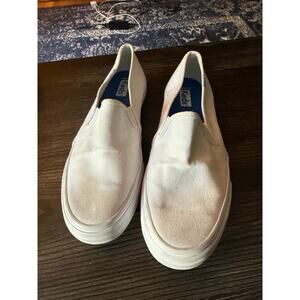 Keds Double Decker Canvas White Sneaker Shoes Size 8M